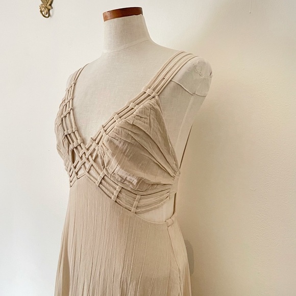 Free People Tan Auralie maxi dress NWT Small boho - Picture 4 of 12